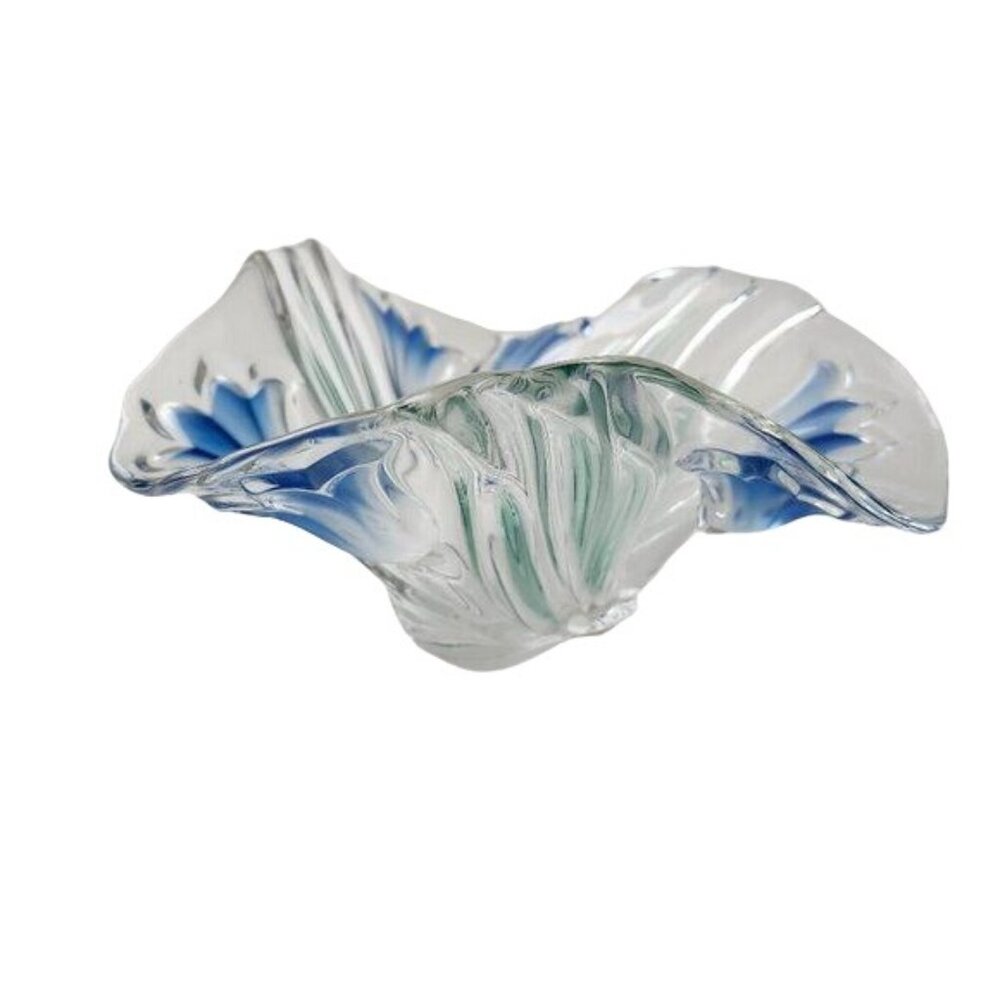 Germany Mikasa Bluebells Handkerchief Glass Bowl 7 3/4" Vintage